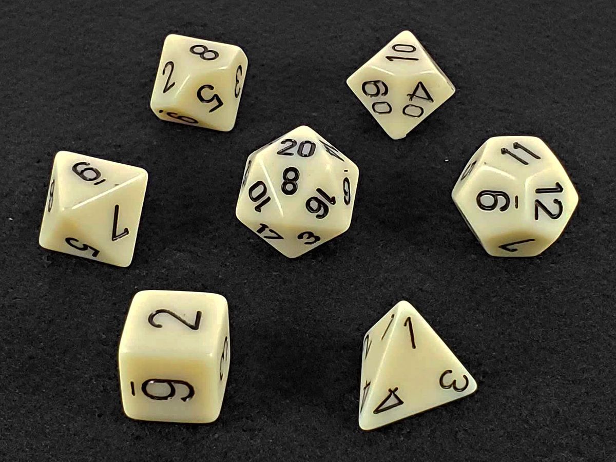 Ivory and Black Polyhedral Dice Set