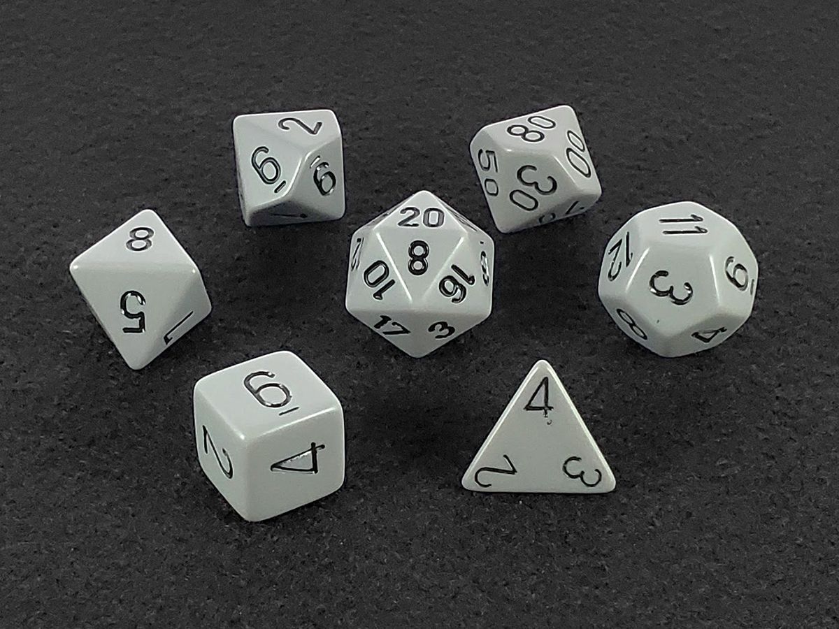Grey and Black Polyhedral Dice Set