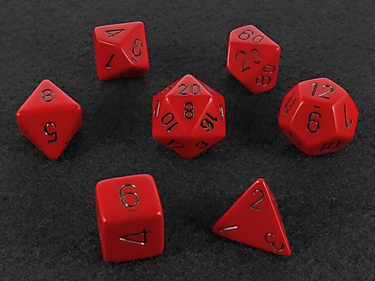 Red and Black Polyhedral Dice Set