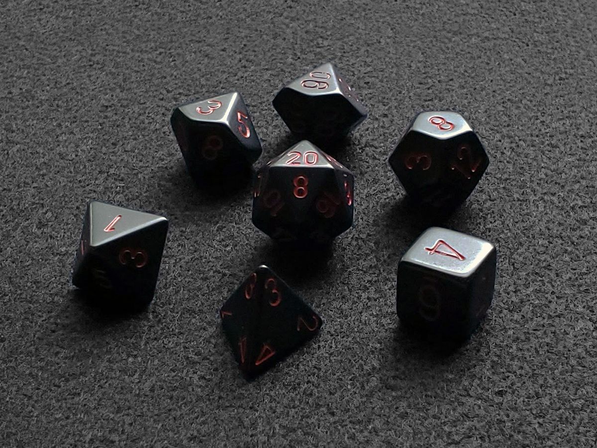 Black and Red Polyhedral Dice Set